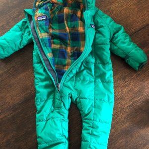 Patagonia Reversible Snow Suit - Plaid / Green [12 Months]